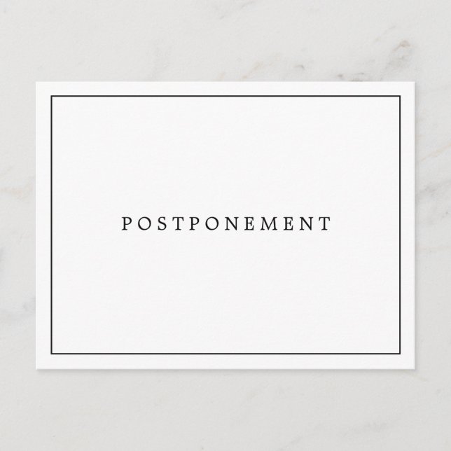 Einfache Schwarz-Weiß-Hochzeitverlängerung Postkarte (Vorderseite)