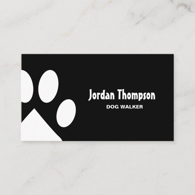 Einfache Schwarz-Weiß-Illustrationswanderung Visitenkarte (Vorderseite)