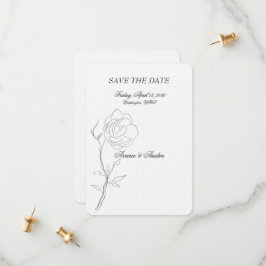 Einfache Schwarz-Weiß-Jasmine-Stem Save The Date