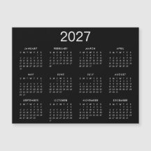 Einfache Schwarz-Weiß-Kalender 2025
