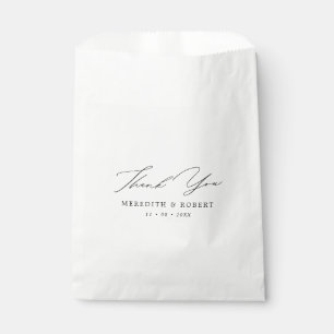 Einfache Schwarz-Weiß-Kalligrafie Hochzeit Vielen  Geschenktütchen