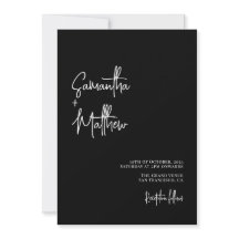 Einfache Schwarz-Weiß-Kalligrafie-Moody Wedding