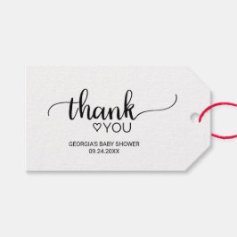 Einfache Schwarz-Weiß-Kalligraphie Vielen Dank Geschenkanhänger