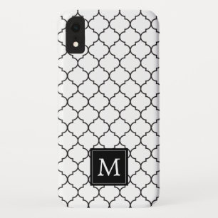 Einfache Schwarz/Weiß-Karokal-Monogramm Case-Mate iPhone Hülle