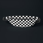 Einfache Schwarz-Weiß-Karton Bauchtasche<br><div class="desc">Das Muster ist ein schwarz-weißes Schachbrett.</div>