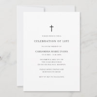 Einfache Schwarz-Weiß-Kreuz-Feier des Lebens