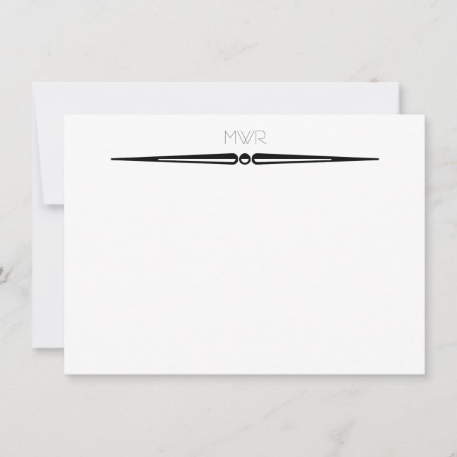 Einfache Schwarz-weiß-Line-Border-Bezeichnung für  Mitteilungskarte (Vorderseite)