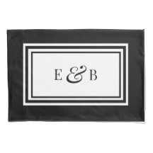 Einfache Schwarz-Weiß-Luxus Monogram-Initialen