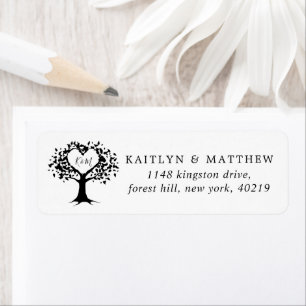 Einfache Schwarz-Weiß-Monogram-Herz-Hochzeit