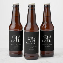 Einfache Schwarz-Weiß-Monogramm-Hochzeit