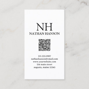 Einfache Schwarz-Weiß-Monogramm modern Visitenkarte