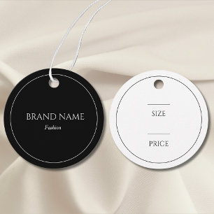 Einfache Schwarz-Weiß-Preismarken Geschenkanhänger