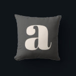 Einfache Schwarz-Weiß-Retro-Monogramm Kissen<br><div class="desc">Einfaches Schwarz-Weiß-Retro-Monogramm-Anfangskopfkissen</div>