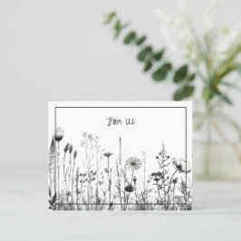 Einfache Schwarz/Weiß Save the Date Feiertagspostkarte