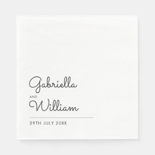 Einfache Schwarz-Weiß-Schrift Serviette