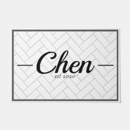 Einfache Schwarz-Weiß-Tile-Festes Jahr Fußmatte