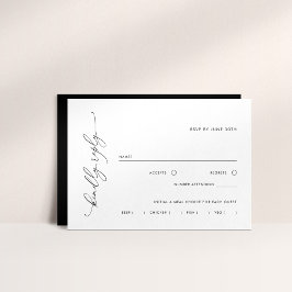 Einfache Schwarz-Weiß-UAWG-Antwortkarte RSVP Karte