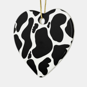 Einfache Schwarz-Weiß-Weiße Große Kuh-Flecken T Keramik Ornament