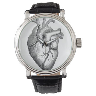 Einfache Schwarz-weiße Anatomie Herzerkrankung Armbanduhr