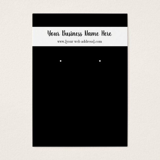 Einfache Schwarz-weiße, benutzerdefinierbare Earri (Vorderseite)