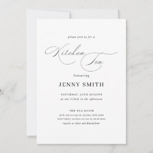 Einfache, schwarz-weiße Brause - Einladung