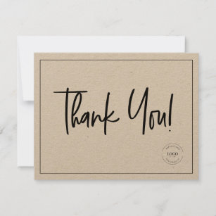 Einfache Schwarz-weiße Firmenlogos Sozialer Dank Dankeskarte