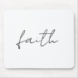 Einfache Schwarz-weiße Hand Schriftliche Glaubensk Mousepad<br><div class="desc">Dieses handgeschriebene, schwarz-weiße "Glaube"-Design verleiht jedem Produkt eine Touch von Eleganz und Inspiration. Perfekt für diejenigen, die minimalistische Kunst mit einer aussagekräftigen Botschaft Liebe. Sie können dieses Design personalisieren, um es einzigartig zu machen!</div>