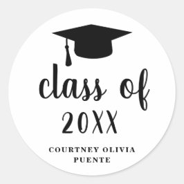 Einfache Schwarz-weiße Hauptplatine Moderner Absch Runder Aufkleber