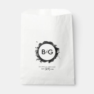 Einfache Schwarz-weiße Hochzeit Geschenktütchen