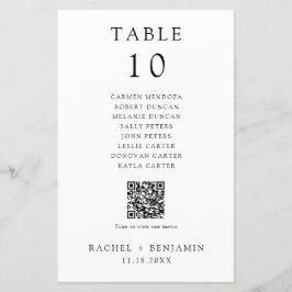 Einfache Schwarz-weiße Hochzeitkarte QR-Code