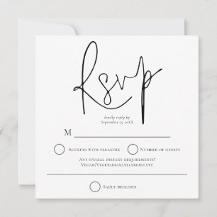 Einfache Schwarz-weiße Hochzeitsplatz-UAWG Mitteilungskarte