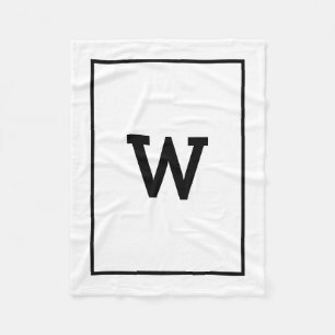 Einfache Schwarz-weiße Initialmonogramm Fleecedecke