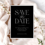 Einfache Schwarz-weiße Kalligraphieschrift Save The Date<br><div class="desc">Einfaches Schwarz-weißes Kalligraphieskript verfügt Save the Date über einen fett gestreiften Rahmen,  der moderne Schrift umgibt,  die auch Kalligraphie-Skripte enthält.</div>
