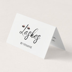 Einfache Schwarz-weiße Lash Business Card Visitenkarten