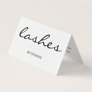 Einfache Schwarz-weiße Lash Business Card Visitenkarten