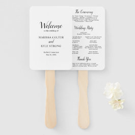 Einfache Schwarz-weiße Moderne Elegante Hochzeit Fächer