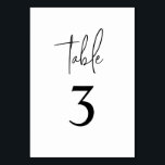 Einfache Schwarz-weiße Moderne Minimalistische Tis Tischnummer<br><div class="desc">© Gorjo Designs. Made for you via Zazzle Plattform. // Benötigen Sie Hilfe bei der Anpassung Ihres Designs? Andere Ideen got? Kontaktieren Sie mich (Zoe) direkt.</div>