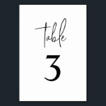 Einfache Schwarz-weiße Moderne Minimalistische Tis Tischnummer<br><div class="desc">© Gorjo Designs. Made for you via Zazzle Plattform. // Benötigen Sie Hilfe bei der Anpassung Ihres Designs? Andere Ideen got? Kontaktieren Sie mich (Zoe) direkt.</div>