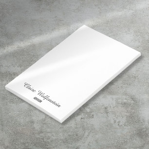 Einfache Schwarz-weiße Post mit elegantem Skript Post-it Klebezettel