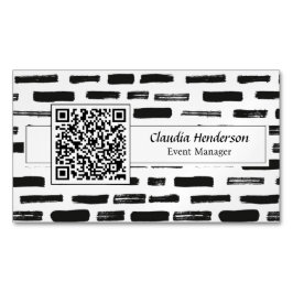 Einfache, schwarz-weiße QR-Code Magnetische Visitenkarte