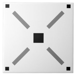 Einfache schwarz-weiße Quadrate Fliese