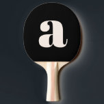 Einfache Schwarz-weiße Retro-Monogramm Tischtennis Schläger<br><div class="desc">Einfache Schwarz-weiße Retro Monogram Ping Pong Paddel</div>