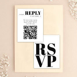 Einfache Schwarz-weiße RSVP-Karten für den Hochzei RSVP Karte