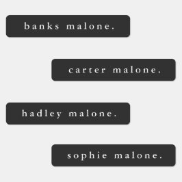 Einfache, schwarz-weiße Schriftart - wasserdichte  Etiketten