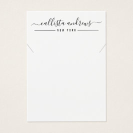 Einfache Schwarz-weiße Script-Nekklassekarte