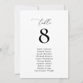 Einfache schwarz-weiße Sitzkarte