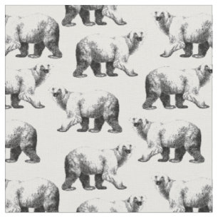 Einfache schwarz-weißer Polarbär gedruckt Stoff