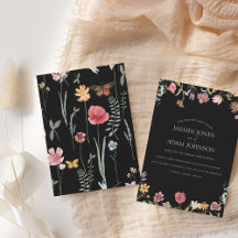 Einfache Schwarz-Wildblume Blumenhochzeit