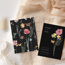 Einfache Schwarz-Wildblume Blumenhochzeit