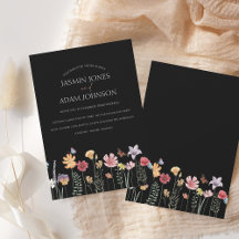 Einfache Schwarz-Wildblume Blumenhochzeit